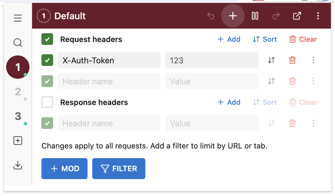 MockHeader extension screenshot
